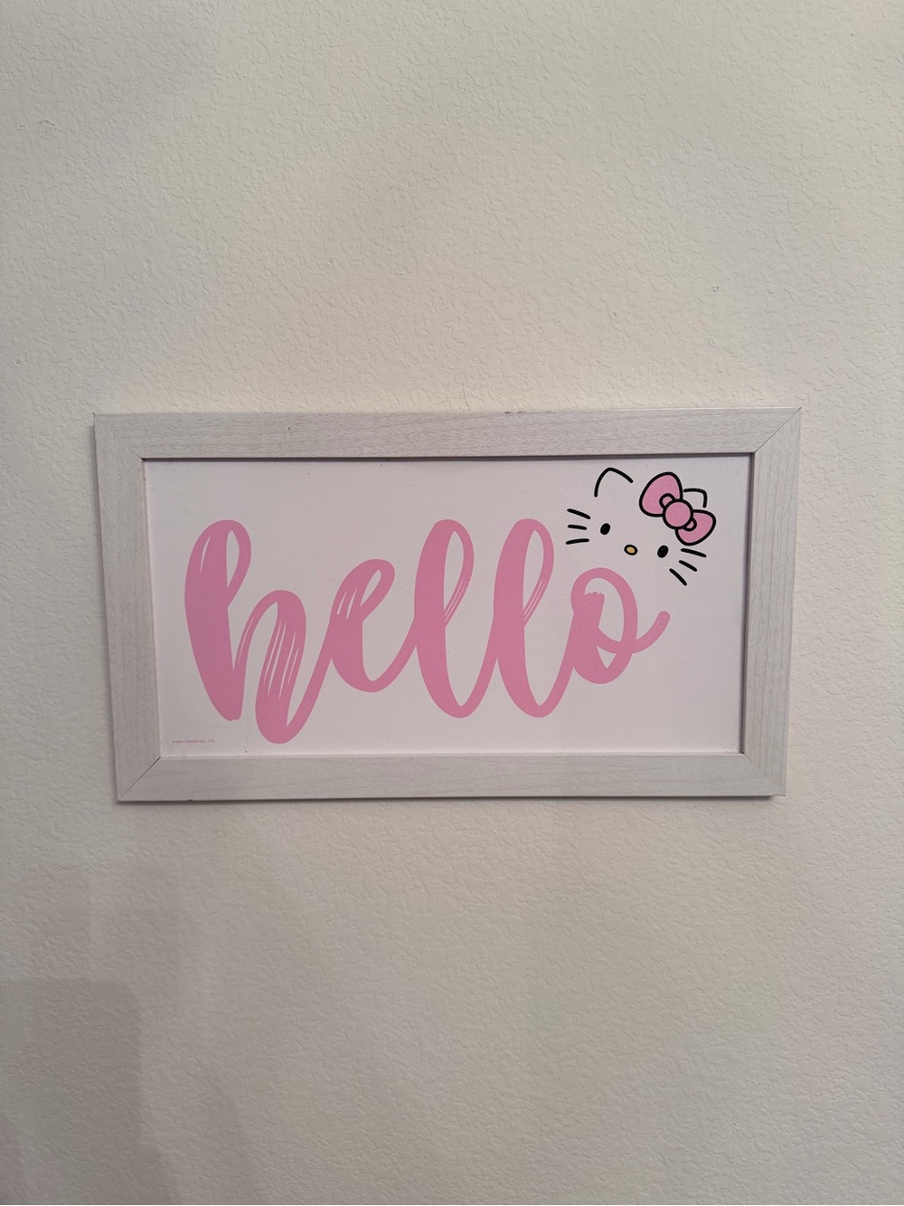 Hello Pink Script Wall Art by